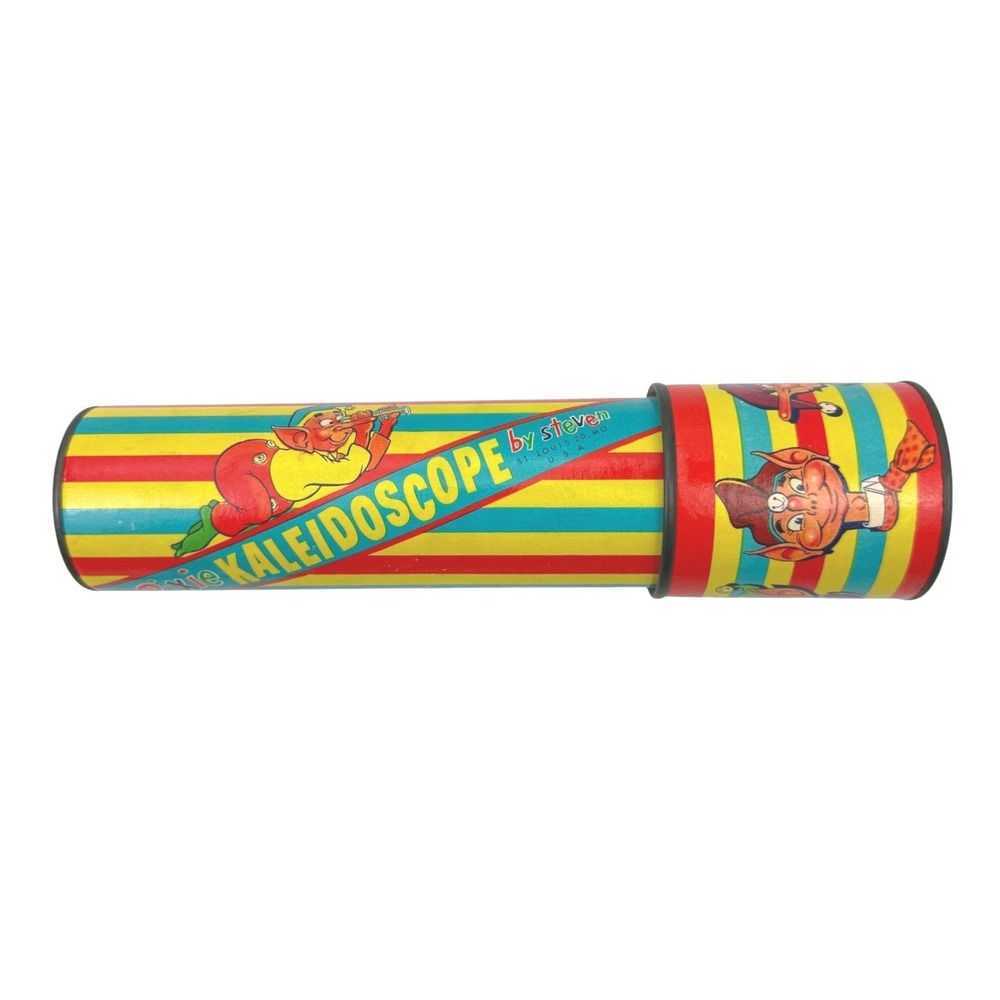Vintage Pixie Kaleidoscope by Steven St Louis MO USA Tin Toy Striped Pixies